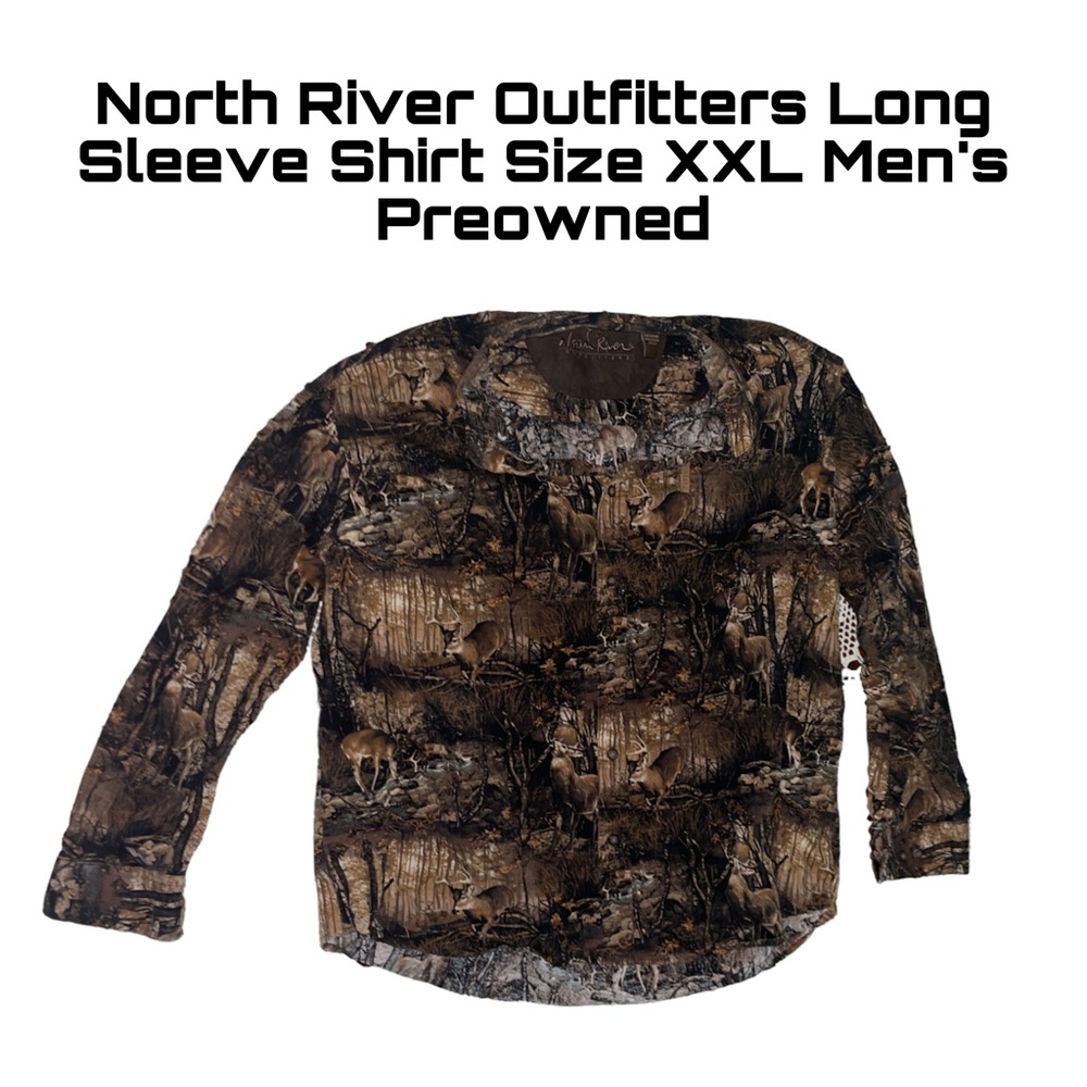 North River Outfitters Long Sleeve Button Down Camouflage Shirt Size XXL